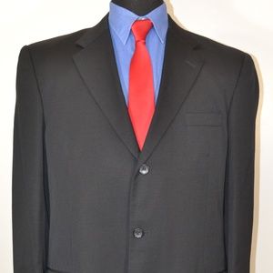 Cianni 42L Sport Coat Blazer Suit Jacket Black  Si